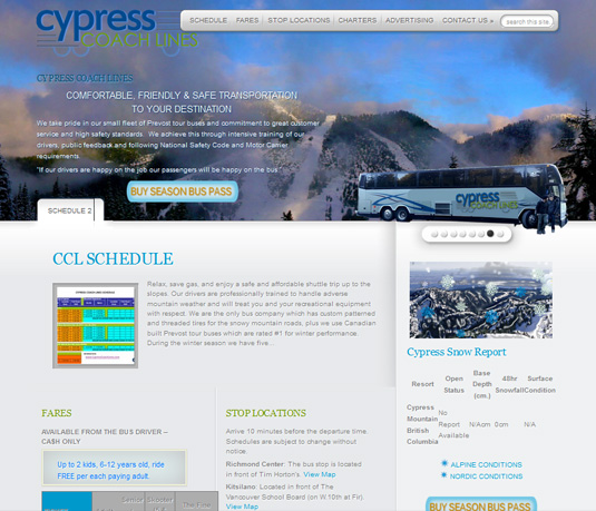 Cypress-coachlines website